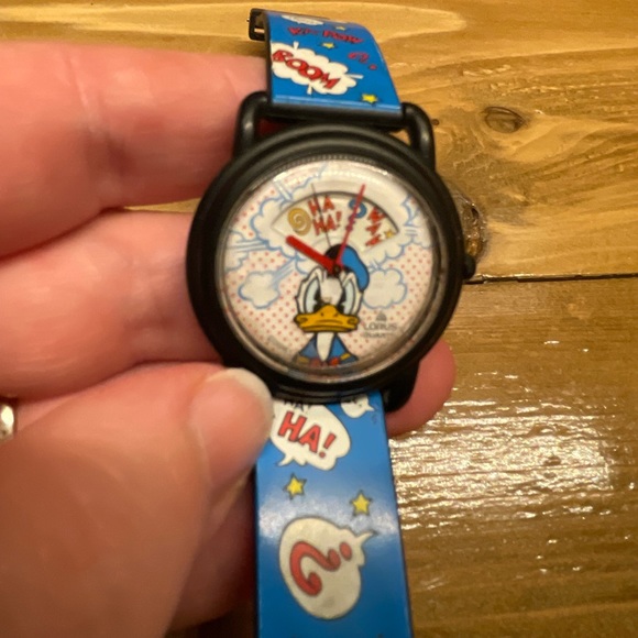RARE! Vintage ANGRY DONALD DUCK by LORUS Disney Wrist Watch Original Band AS IS - Picture 1 of 11